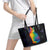 Cat Colorful Christmas Leather Tote Bag Xmas Holiday Patterns - Wonder Print Shop