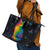 Cat Colorful Christmas Leather Tote Bag Xmas Holiday Patterns - Wonder Print Shop