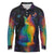 Cat Colorful Christmas Long Sleeve Polo Shirt Xmas Holiday Patterns - Wonder Print Shop