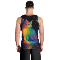 Cat Colorful Christmas Men Tank Top Xmas Holiday Patterns - Wonder Print Shop