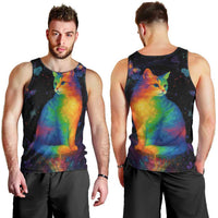 Cat Colorful Christmas Men Tank Top Xmas Holiday Patterns - Wonder Print Shop