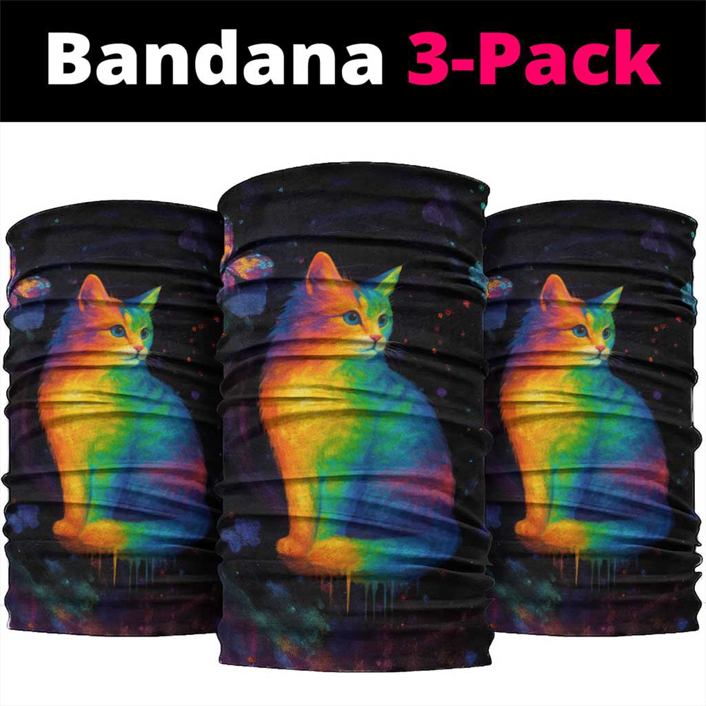 Cat Colorful Christmas Neck Gaiter Xmas Holiday Patterns - Wonder Print Shop