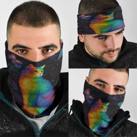 Cat Colorful Christmas Neck Gaiter Xmas Holiday Patterns - Wonder Print Shop