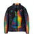 Cat Colorful Christmas Padded Jacket Xmas Holiday Patterns - Wonder Print Shop