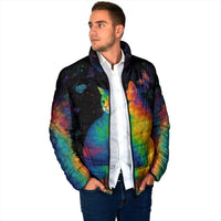 Cat Colorful Christmas Padded Jacket Xmas Holiday Patterns - Wonder Print Shop