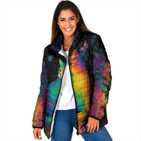 Cat Colorful Christmas Padded Jacket Xmas Holiday Patterns - Wonder Print Shop