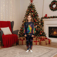 Cat Colorful Christmas Pajama Set Xmas Holiday Patterns - Wonder Print Shop