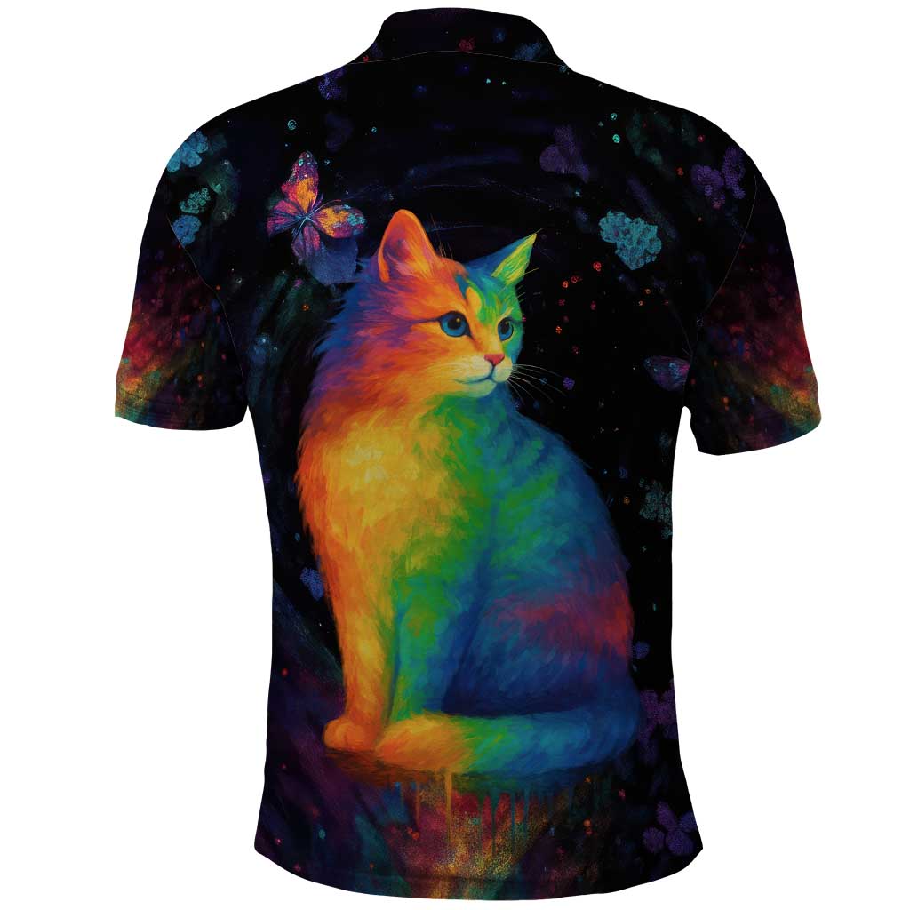 Cat Colorful Christmas Polo Shirt Xmas Holiday Patterns - Wonder Print Shop