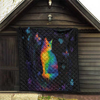 Cat Colorful Christmas Quilt Xmas Holiday Patterns - Wonder Print Shop