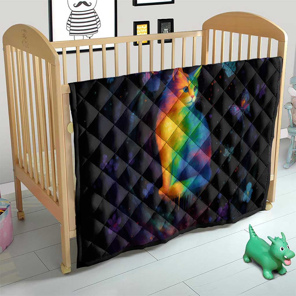 Cat Colorful Christmas Quilt Xmas Holiday Patterns - Wonder Print Shop