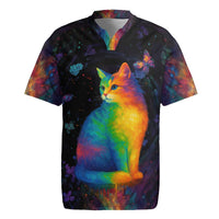Cat Colorful Christmas Rugby Jersey Xmas Holiday Patterns - Wonder Print Shop