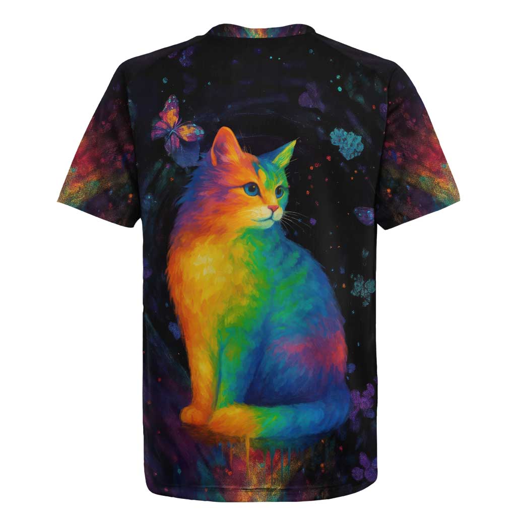 Cat Colorful Christmas Rugby Jersey Xmas Holiday Patterns - Wonder Print Shop