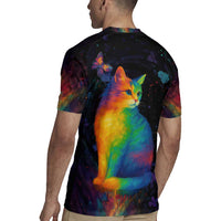 Cat Colorful Christmas Rugby Jersey Xmas Holiday Patterns - Wonder Print Shop