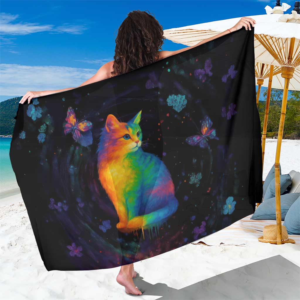 Cat Colorful Christmas Sarong Xmas Holiday Patterns - Wonder Print Shop