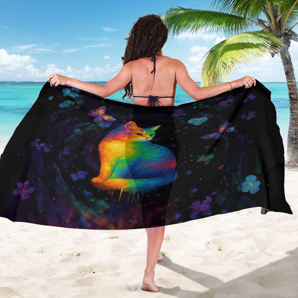 Cat Colorful Christmas Sarong Xmas Holiday Patterns - Wonder Print Shop