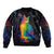Cat Colorful Christmas Sleeve Zip Bomber Jacket Xmas Holiday Patterns - Wonder Print Shop