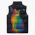 Cat Colorful Christmas Sleeveless Puffer Jacket Xmas Holiday Patterns - Wonder Print Shop