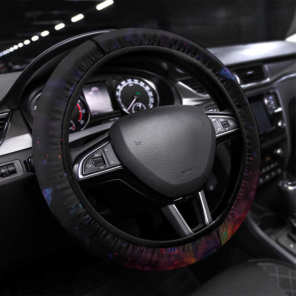 Cat Colorful Christmas Steering Wheel Cover Xmas Holiday Patterns - Wonder Print Shop