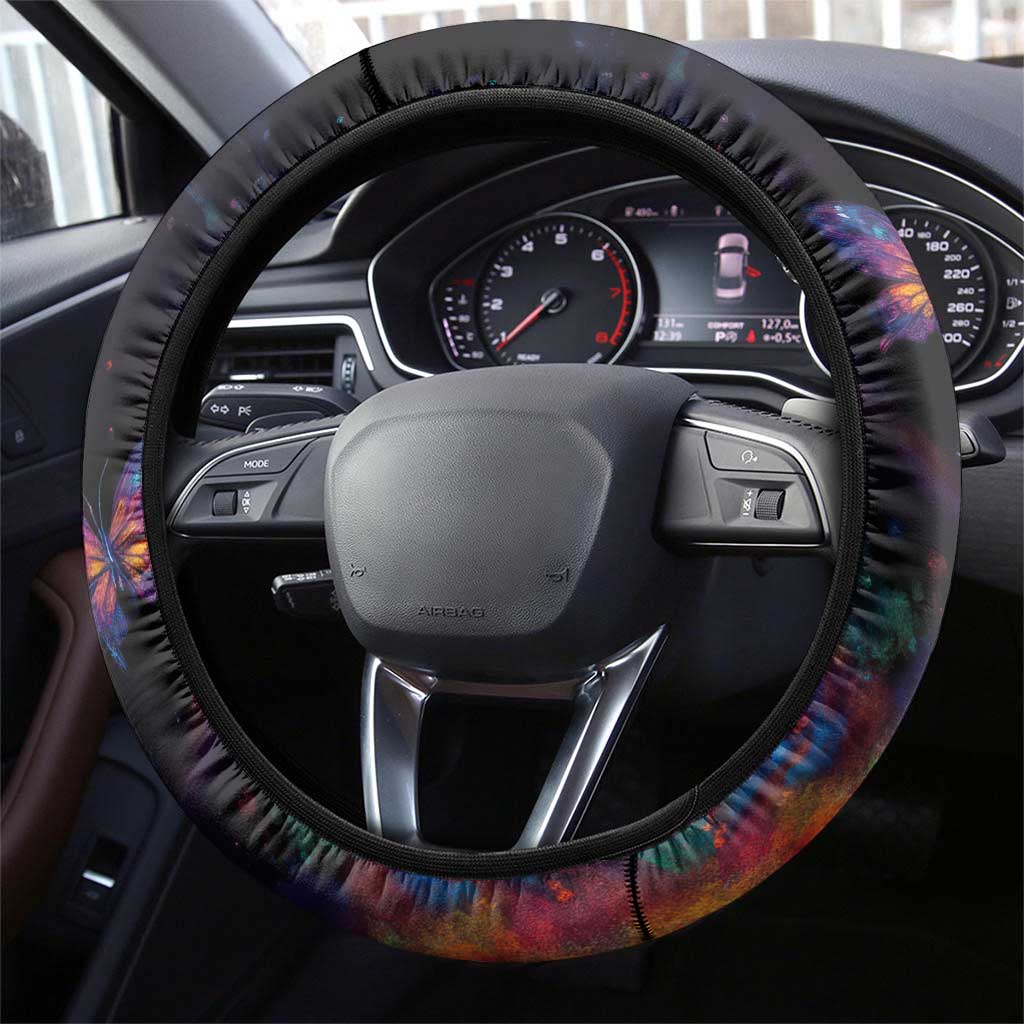 Cat Colorful Christmas Steering Wheel Cover Xmas Holiday Patterns - Wonder Print Shop