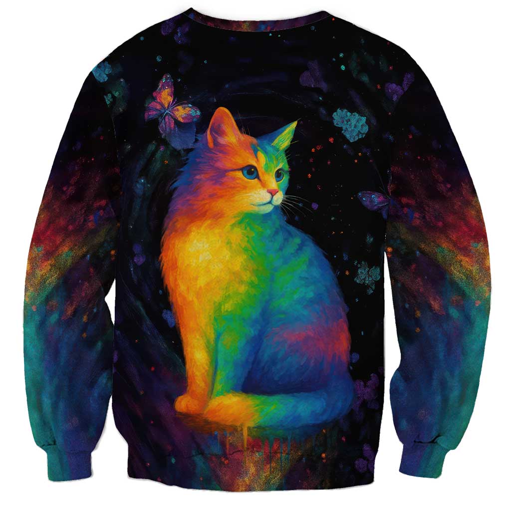 Cat Colorful Christmas Sweatshirt Xmas Holiday Patterns - Wonder Print Shop