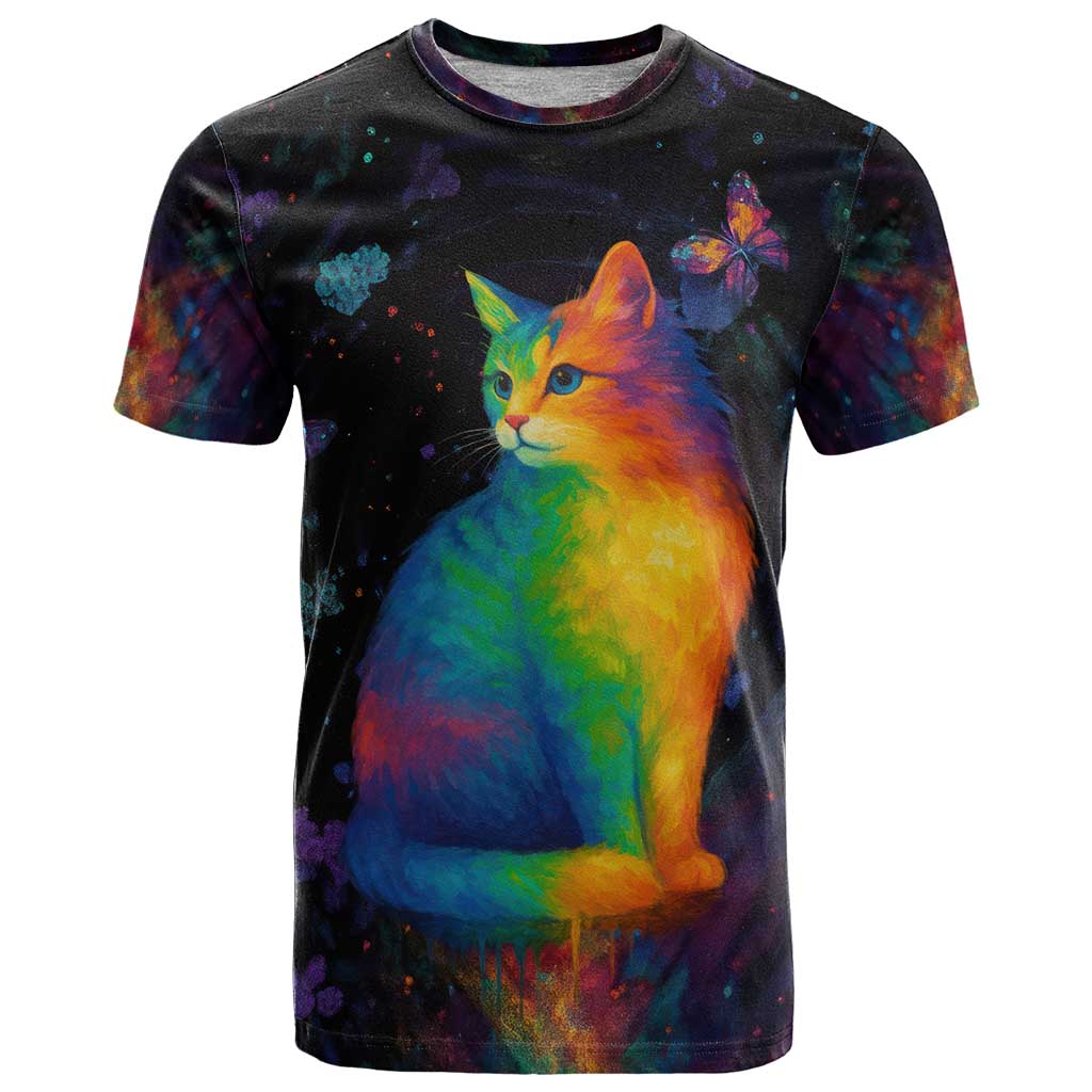 Cat Colorful Christmas T Shirt Xmas Holiday Patterns - Wonder Print Shop