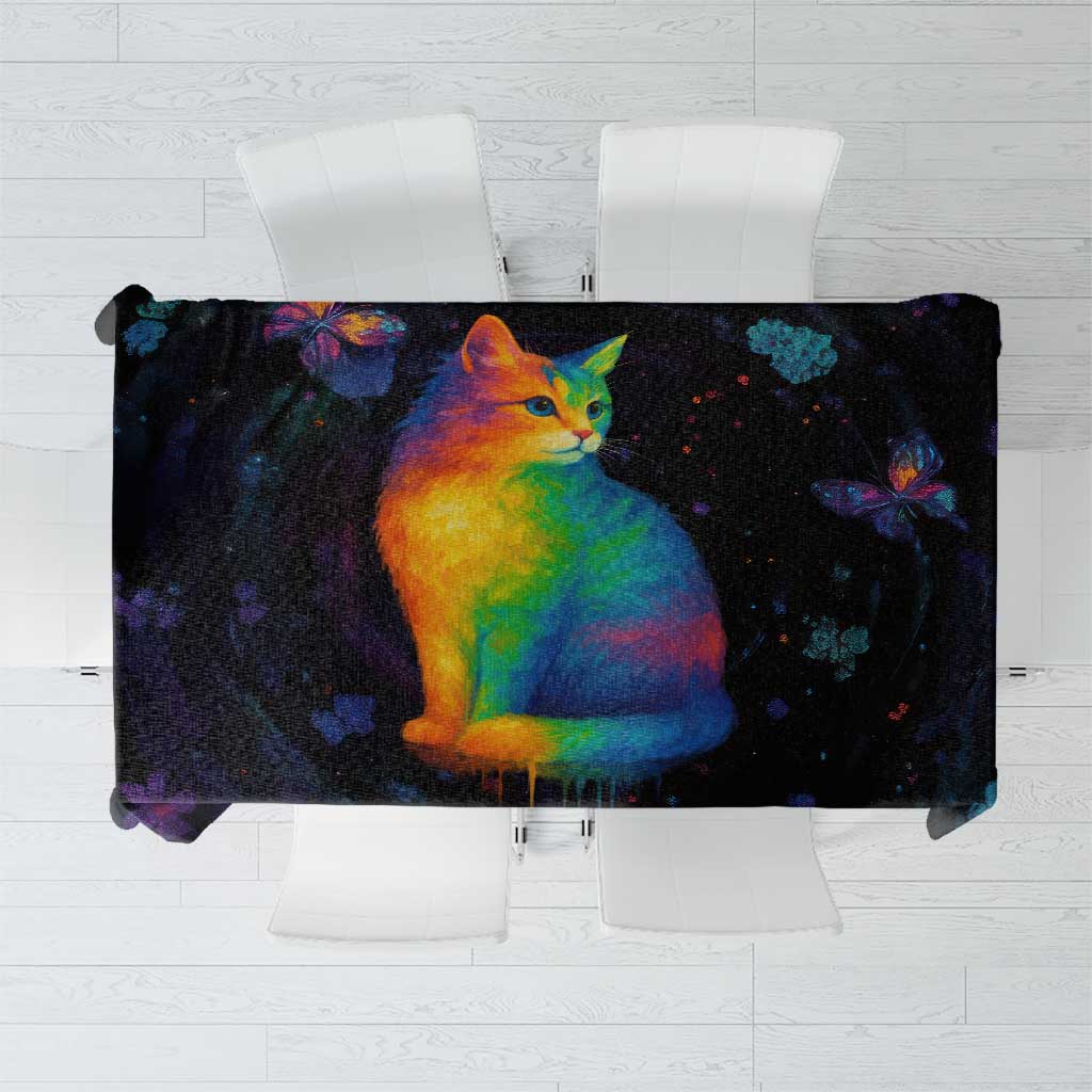 Cat Colorful Christmas Tablecloth Xmas Holiday Patterns - Wonder Print Shop