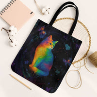 Cat Colorful Christmas Tote Bag Xmas Holiday Patterns - Wonder Print Shop