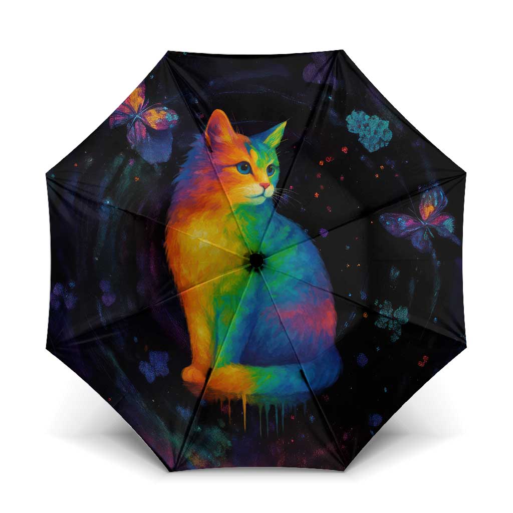 Cat Colorful Christmas Umbrella Xmas Holiday Patterns - Wonder Print Shop
