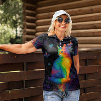 Cat Colorful Christmas Women Polo Shirt Xmas Holiday Patterns - Wonder Print Shop
