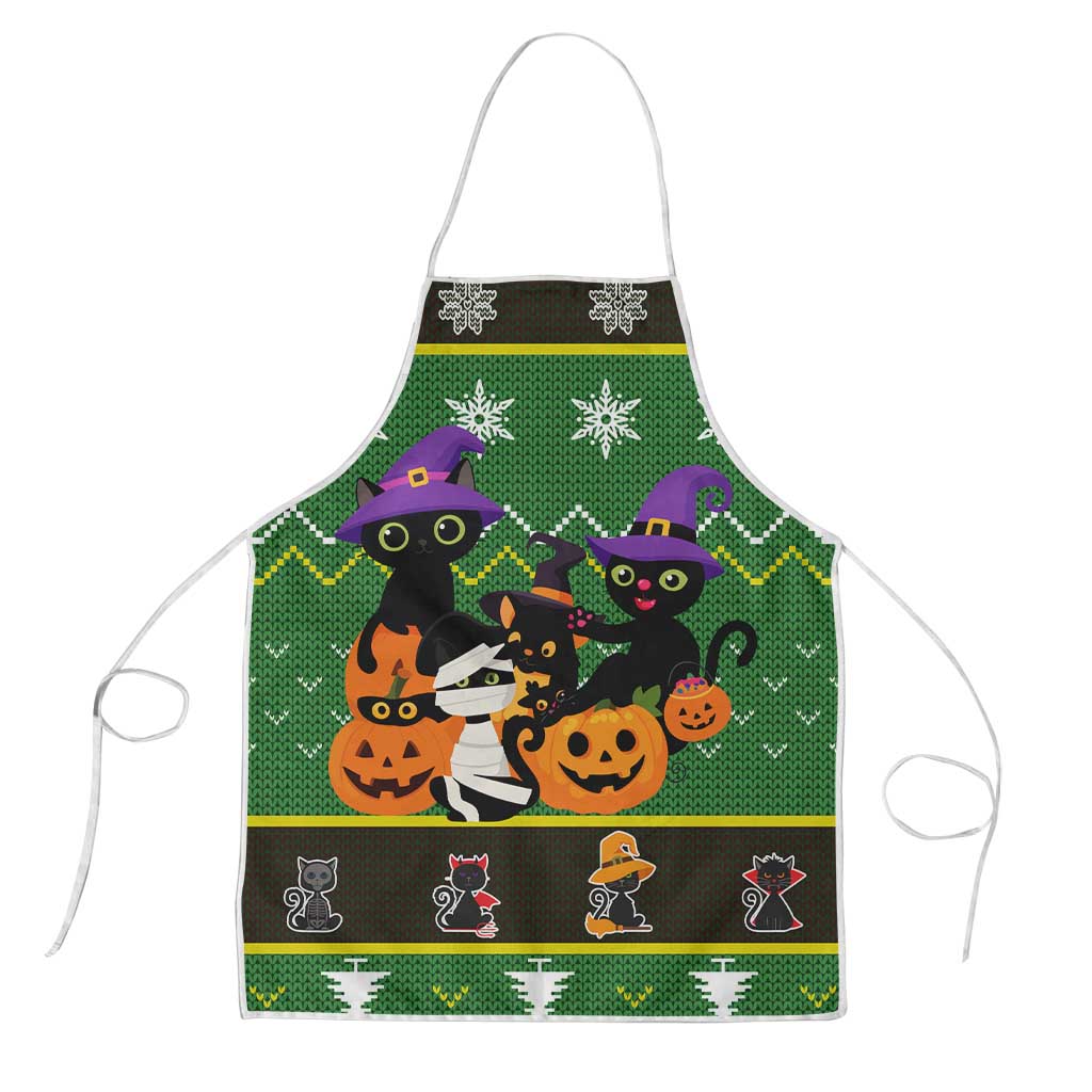 Cat Cute Witcher Noel Christmas Apron Xmas Holiday Patterns - Wonder Print Shop