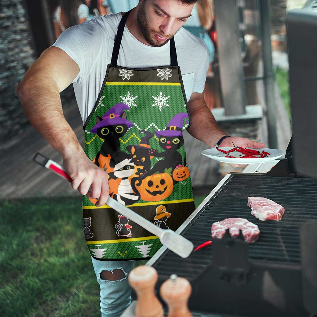 Cat Cute Witcher Noel Christmas Apron Xmas Holiday Patterns - Wonder Print Shop