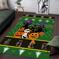 Cat Cute Witcher Noel Christmas Area Rug Xmas Holiday Patterns - Wonder Print Shop