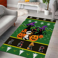 Cat Cute Witcher Noel Christmas Area Rug Xmas Holiday Patterns - Wonder Print Shop