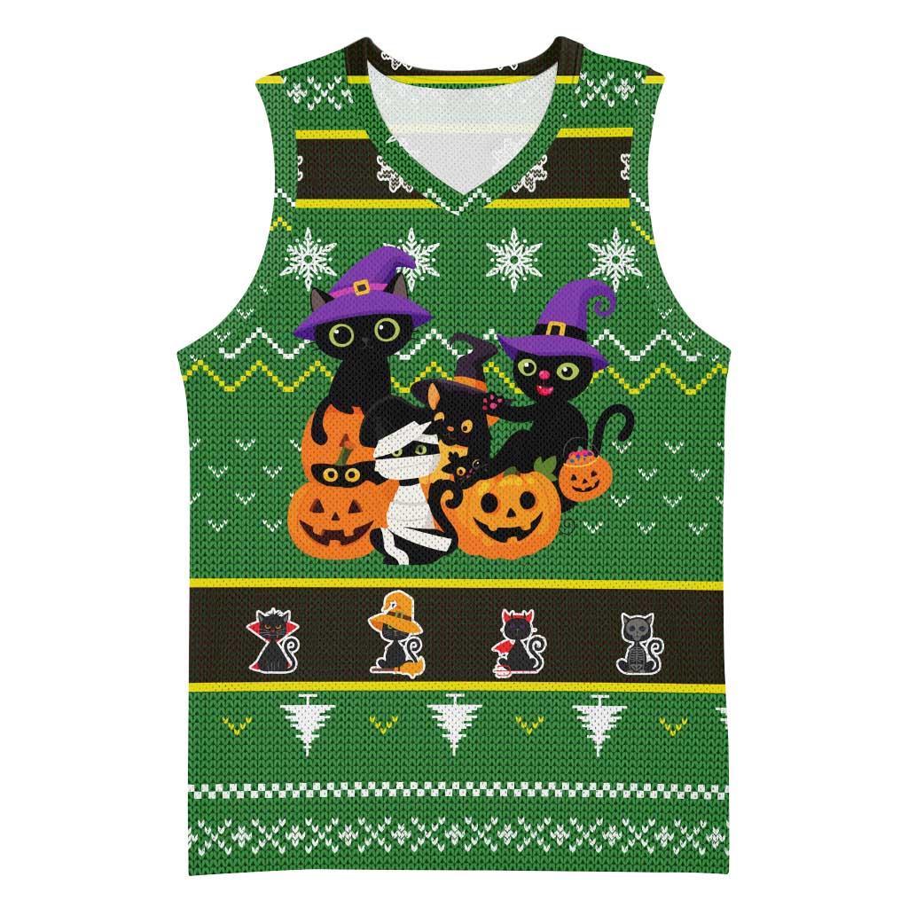 Cat Cute Witcher Noel Christmas Basketball Jersey Xmas Holiday Patterns - Wonder Print Shop