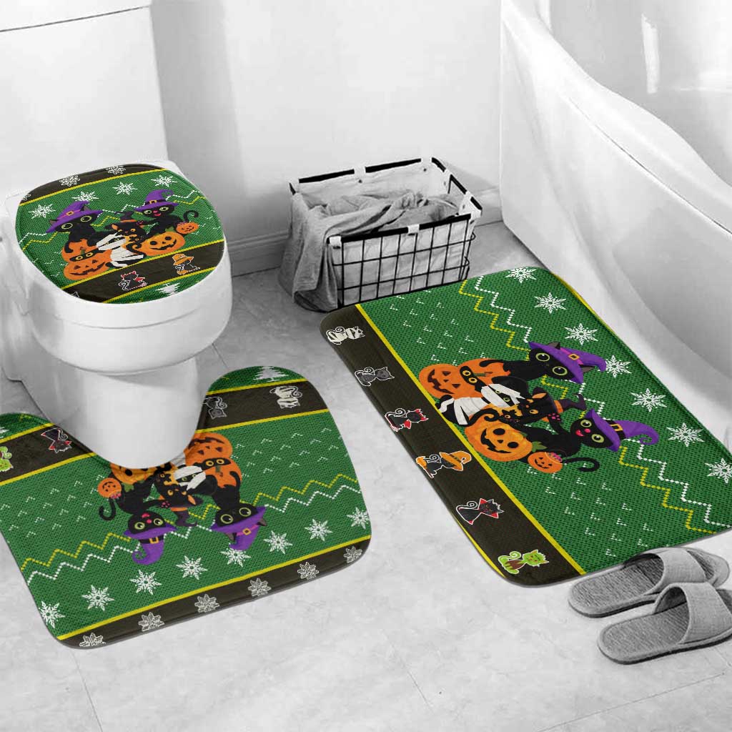 Cat Cute Witcher Noel Christmas Bathroom Set Xmas Holiday Patterns - Wonder Print Shop