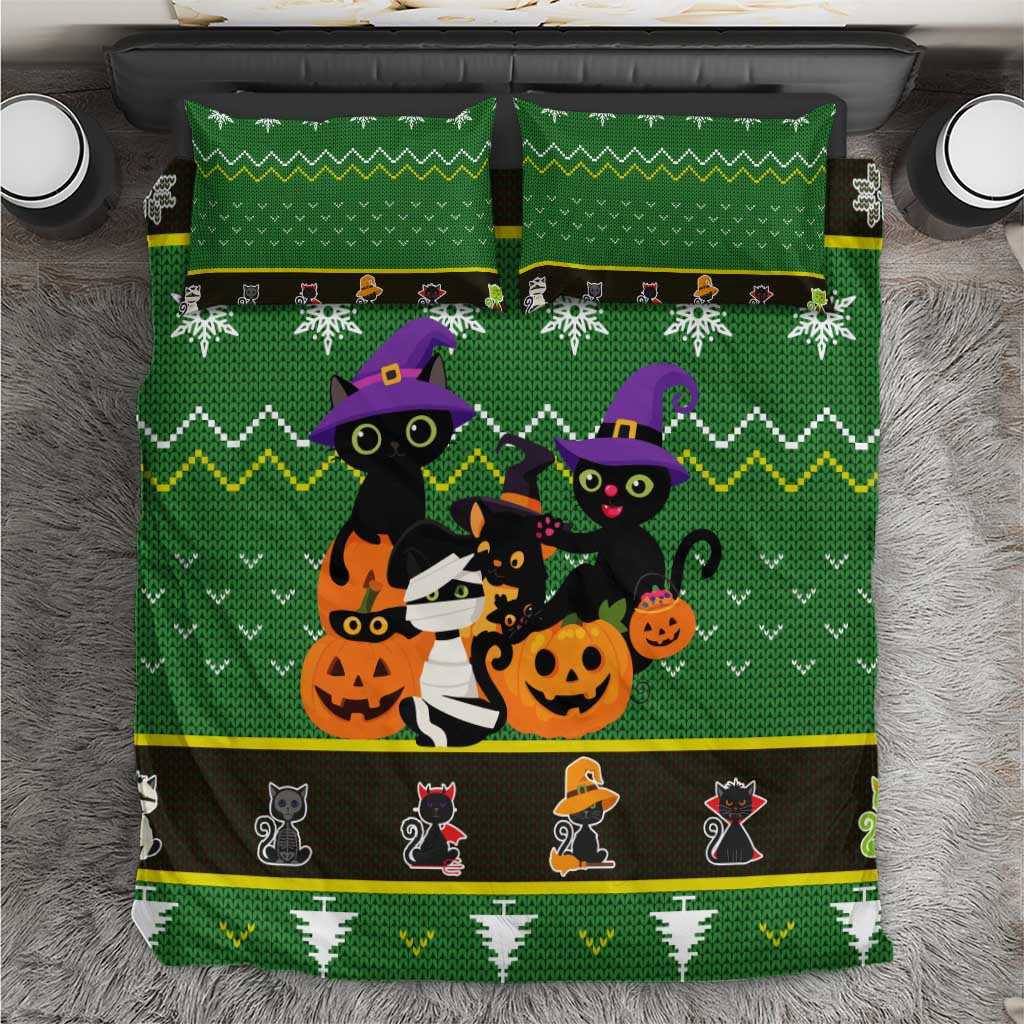 Cat Cute Witcher Noel Christmas Bedding Set Xmas Holiday Patterns - Wonder Print Shop