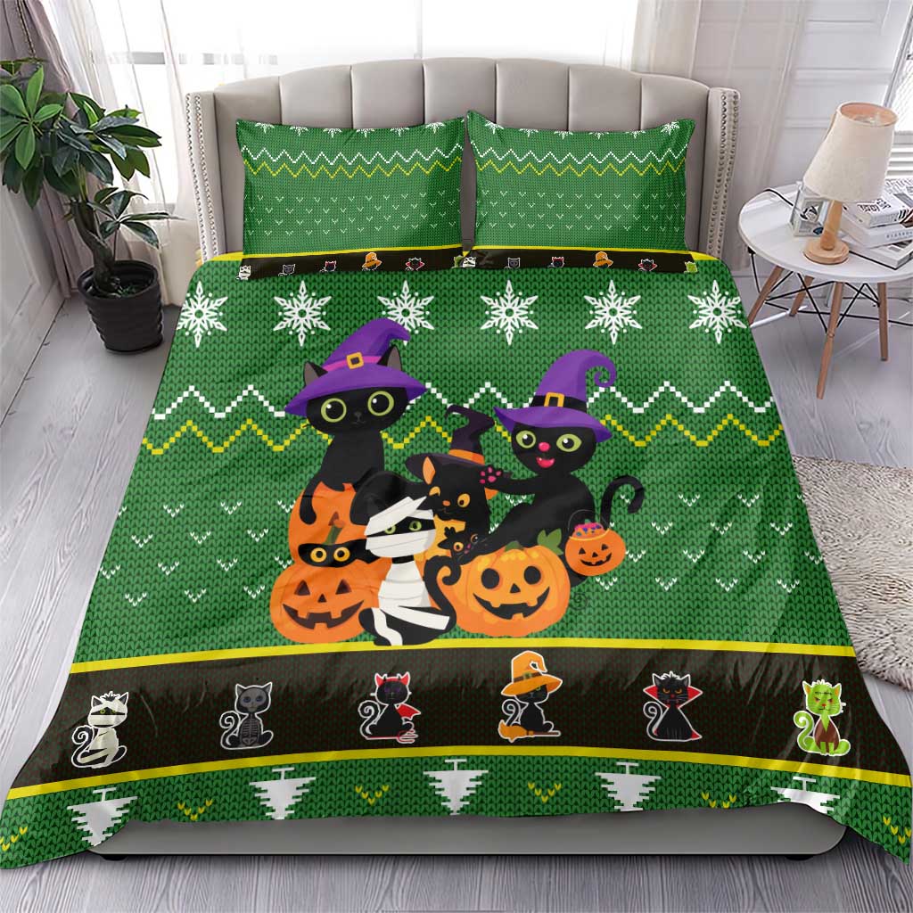 Cat Cute Witcher Noel Christmas Bedding Set Xmas Holiday Patterns - Wonder Print Shop