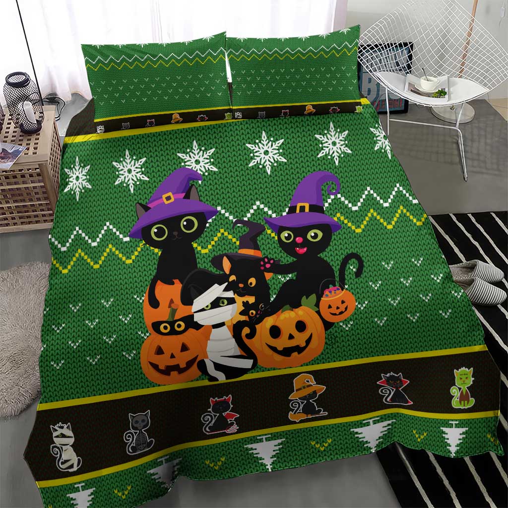 Cat Cute Witcher Noel Christmas Bedding Set Xmas Holiday Patterns - Wonder Print Shop