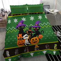 Cat Cute Witcher Noel Christmas Bedding Set Xmas Holiday Patterns - Wonder Print Shop