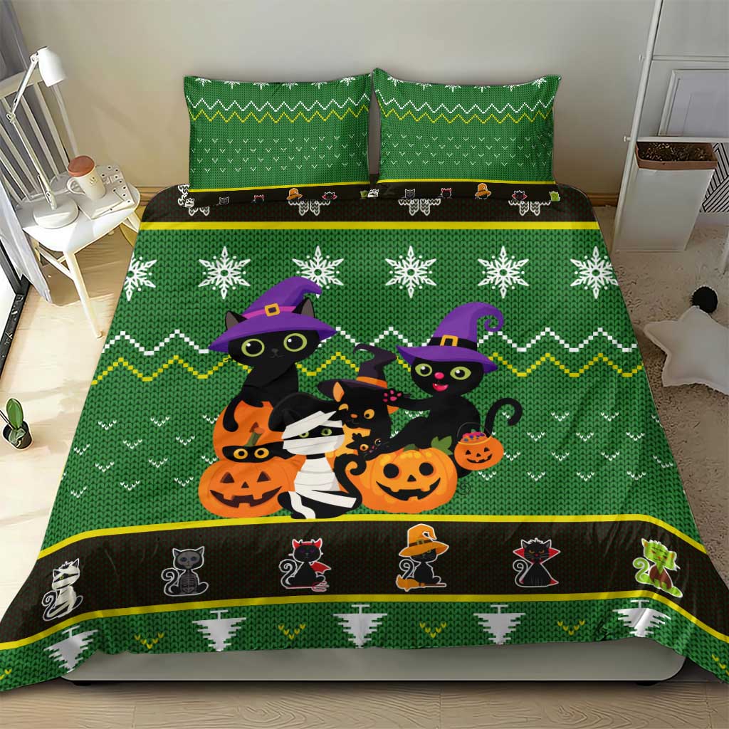 Cat Cute Witcher Noel Christmas Bedding Set Xmas Holiday Patterns - Wonder Print Shop