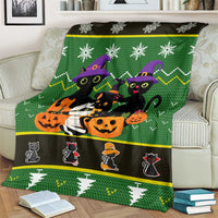 Cat Cute Witcher Noel Christmas Blanket Xmas Holiday Patterns - Wonder Print Shop