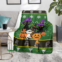 Cat Cute Witcher Noel Christmas Blanket Xmas Holiday Patterns - Wonder Print Shop