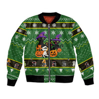 Cat Cute Witcher Noel Christmas Bomber Jacket Xmas Holiday Patterns - Wonder Print Shop