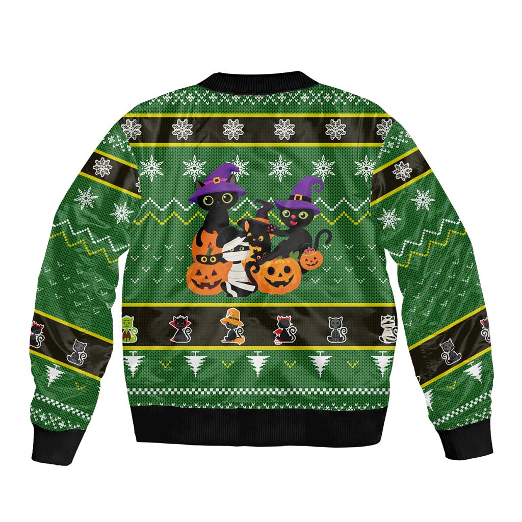 Cat Cute Witcher Noel Christmas Bomber Jacket Xmas Holiday Patterns - Wonder Print Shop
