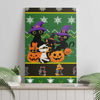 Cat Cute Witcher Noel Christmas Canvas Wall Art Xmas Holiday Patterns - Wonder Print Shop
