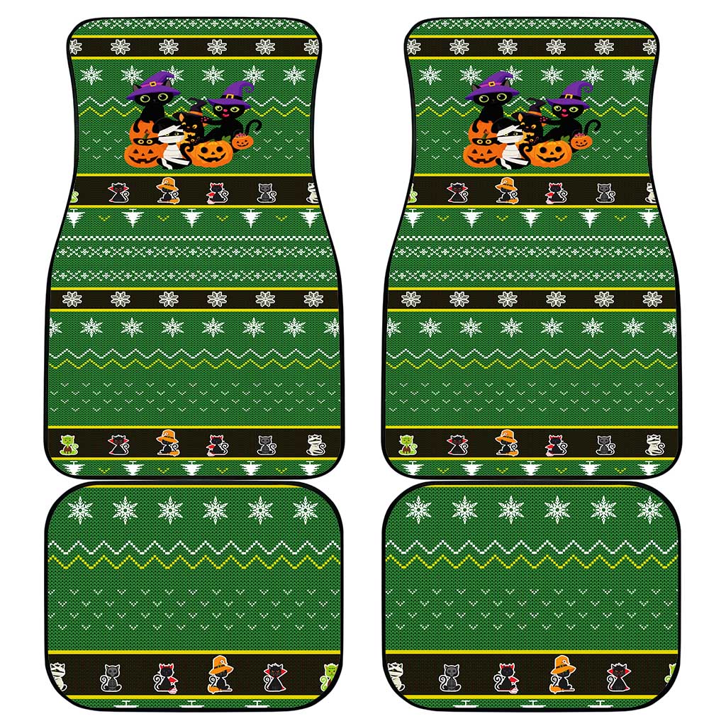 Cat Cute Witcher Noel Christmas Car Mats Xmas Holiday Patterns - Wonder Print Shop