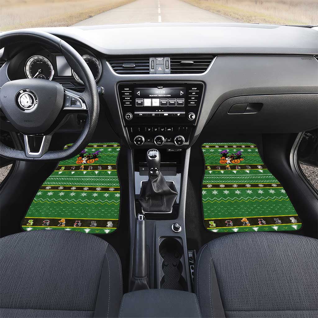 Cat Cute Witcher Noel Christmas Car Mats Xmas Holiday Patterns - Wonder Print Shop
