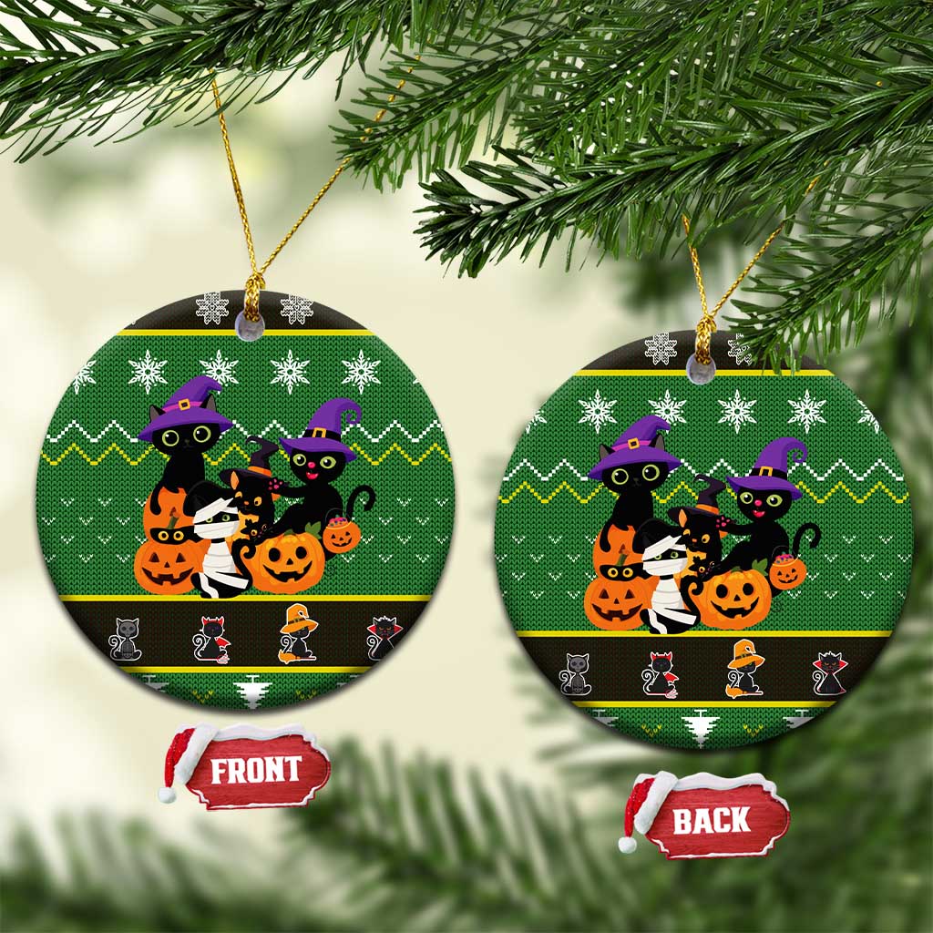 Cat Cute Witcher Noel Christmas Ceramic Ornament Xmas Holiday Patterns - Wonder Print Shop