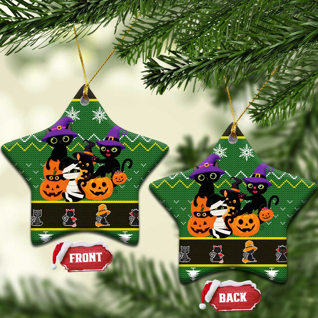 Cat Cute Witcher Noel Christmas Ceramic Ornament Xmas Holiday Patterns - Wonder Print Shop