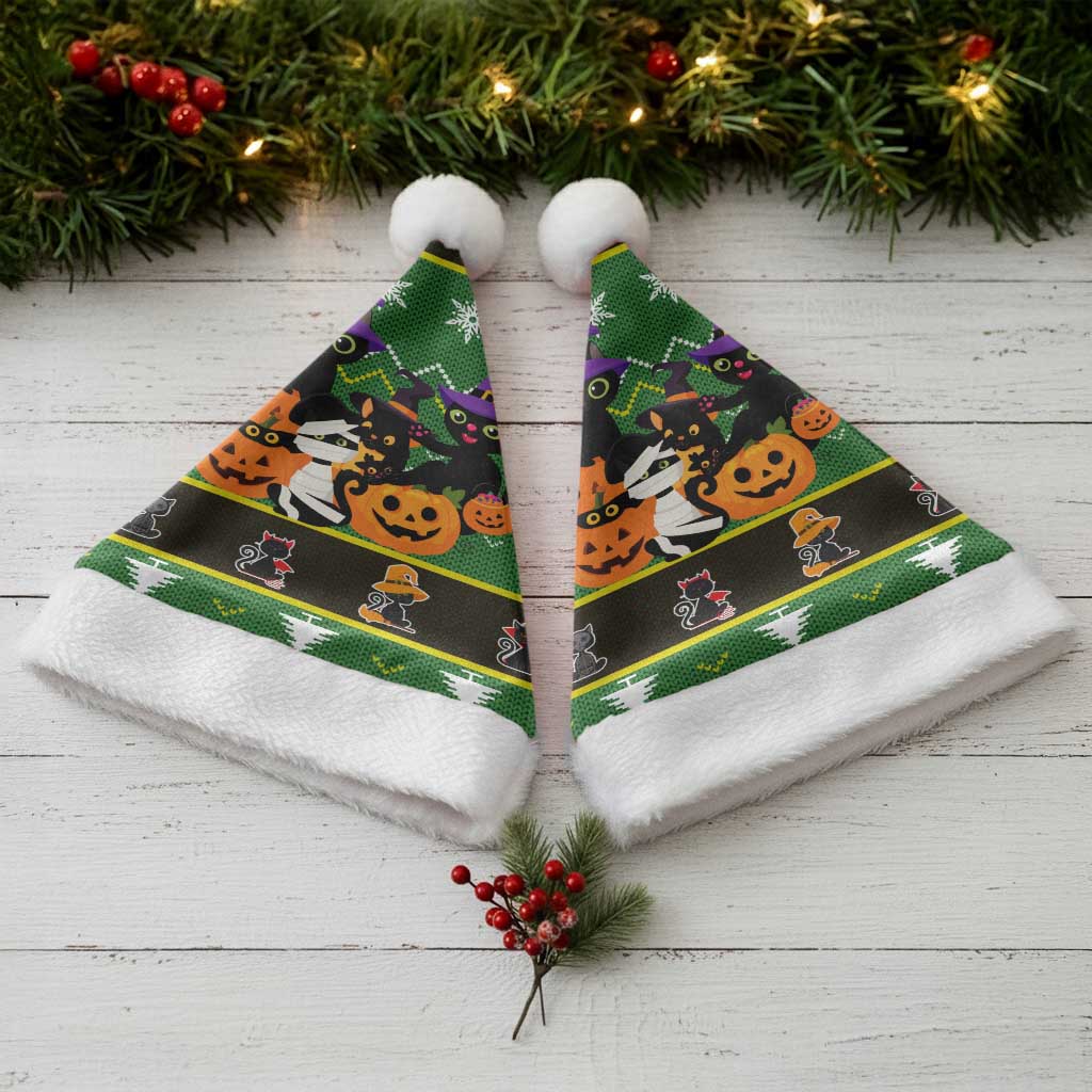 Cat Cute Witcher Noel Christmas Santa Hat Xmas Holiday Patterns - Wonder Print Shop